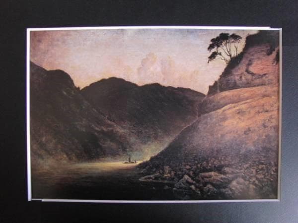 高橋由一、最上川風景、希少な額装用画集画、状態良好
