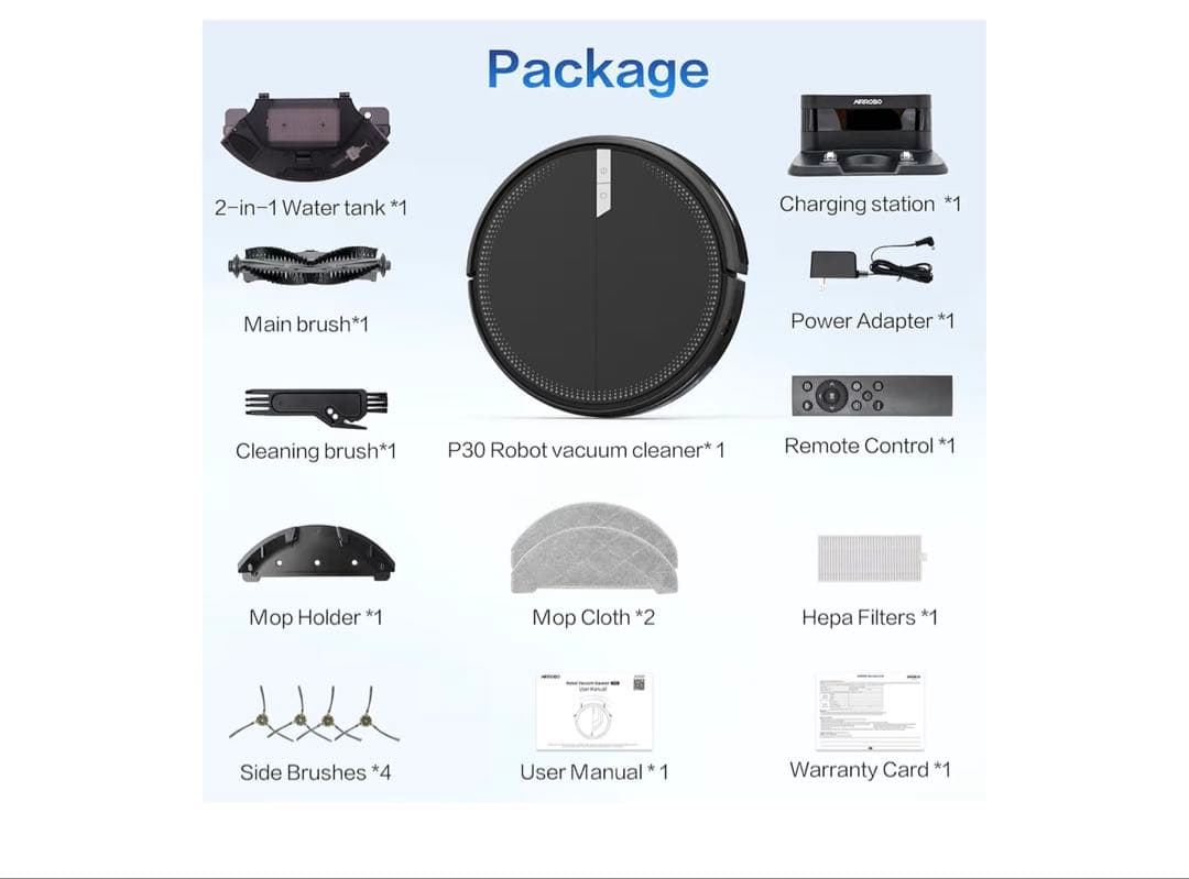 ロボット掃除機 本体 ブラック 3000Pa