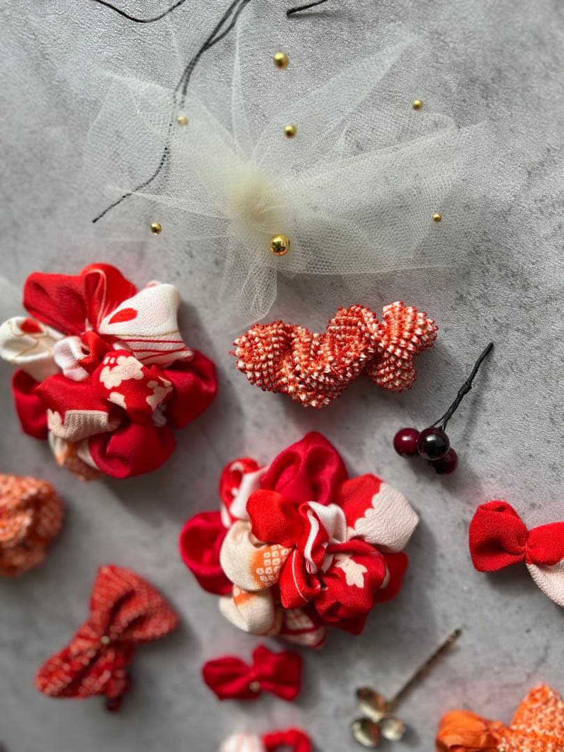 ゆ*は様 七五三　七五三髪飾り　ヘッドドレス　着物髪飾り　リメイク髪飾り　030