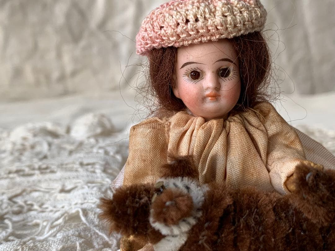 フランスアンティーク 希少 フレンチミニョネット ビスクドール 小物セット