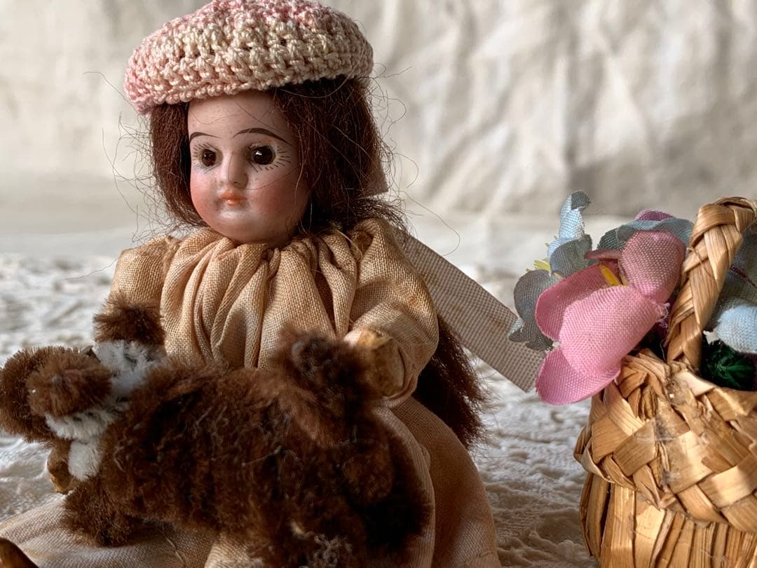 フランスアンティーク 希少 フレンチミニョネット ビスクドール 小物セット