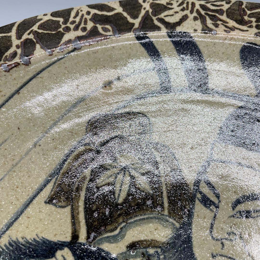 益子焼　大畑耕雲作　武者絵皿　未使用品