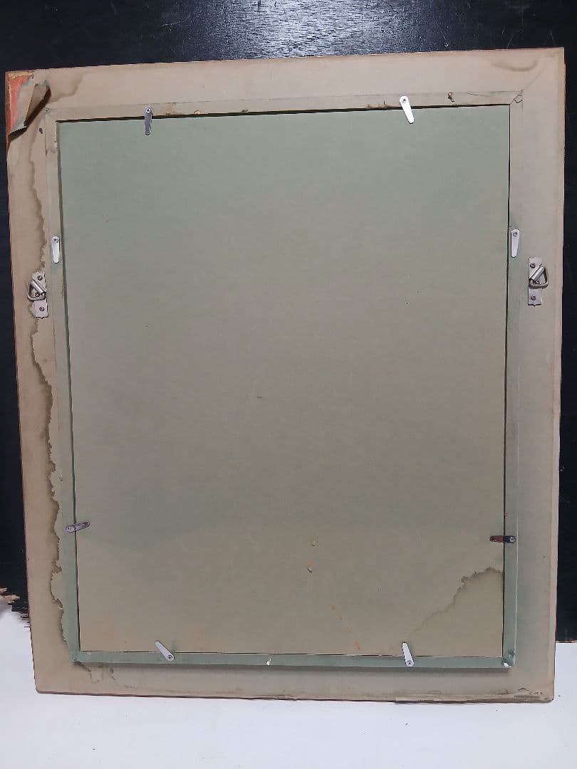 油彩画　人形　F6号『竹中　尚一郞』作者　・額サイズ495×590 ゴールド