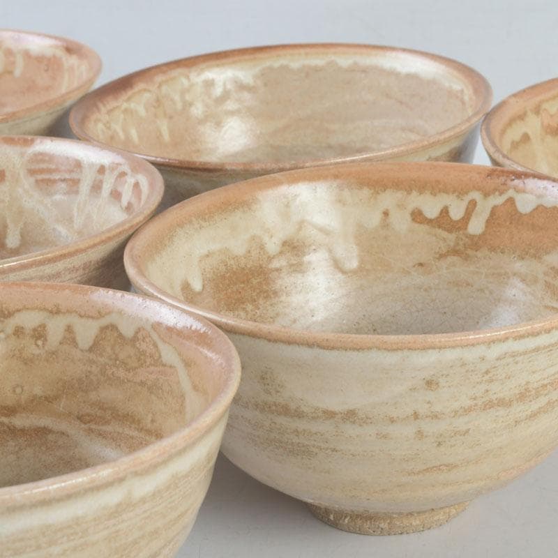 茶道具　兎月窯　杉浦芳樹造　数茶碗　六客　堀内宗完（兼中斎）極め箱　V9474A