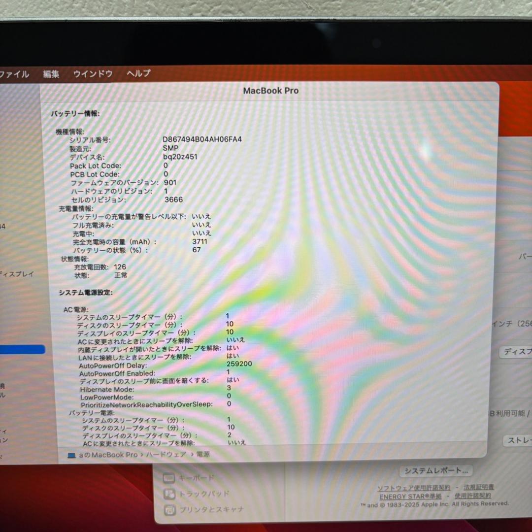 MacBook本体 Macbook Pro Core i5 8GB SSD256GB A1708