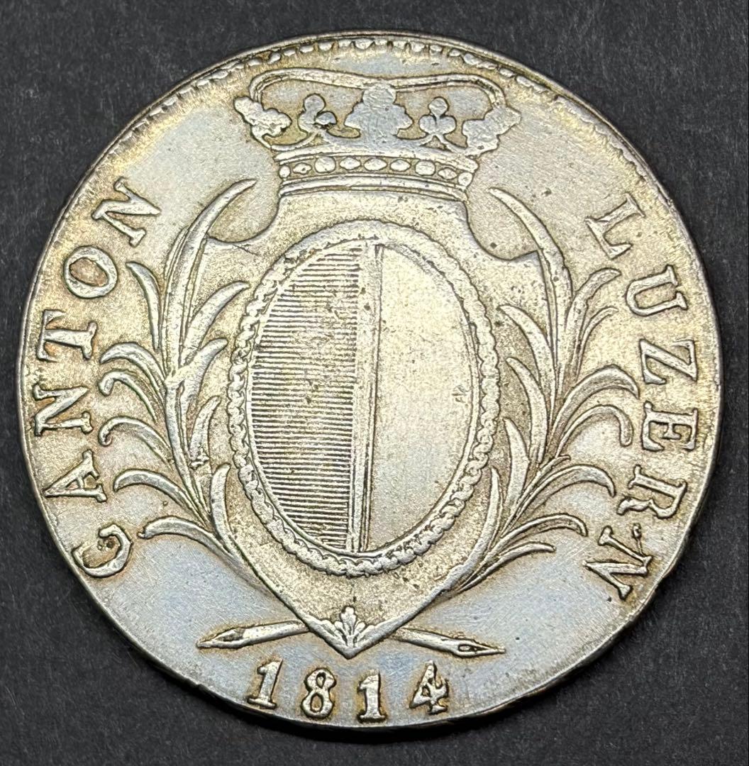 1814年 スイス 4フラン銀貨 XIX CANT. 古銭 重厚希少
