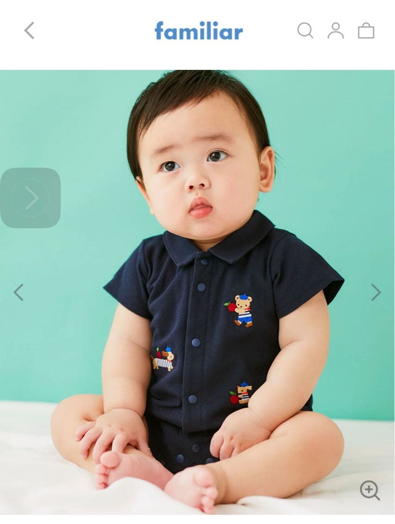 .e_e.【新品未使用未開封】familiar ネイビー刺繍ロンパース＋