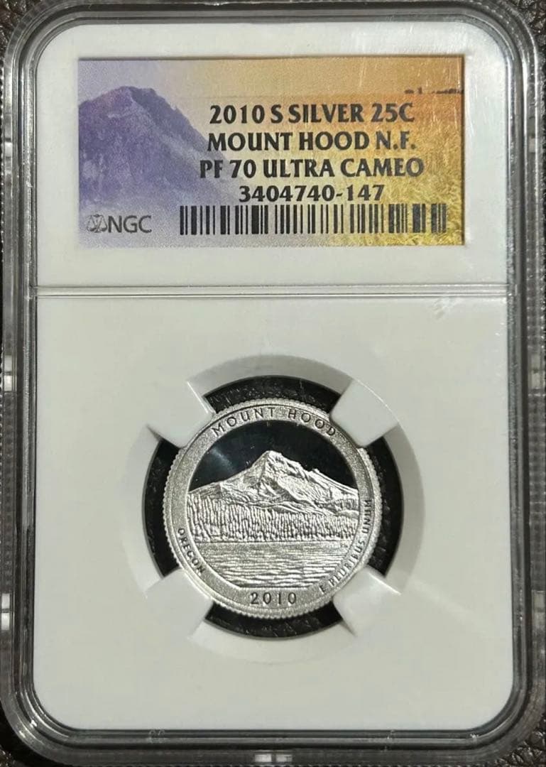 【最高鑑定】2010年銘　アメリカ　25セント銀貨　NGC鑑定　PF70