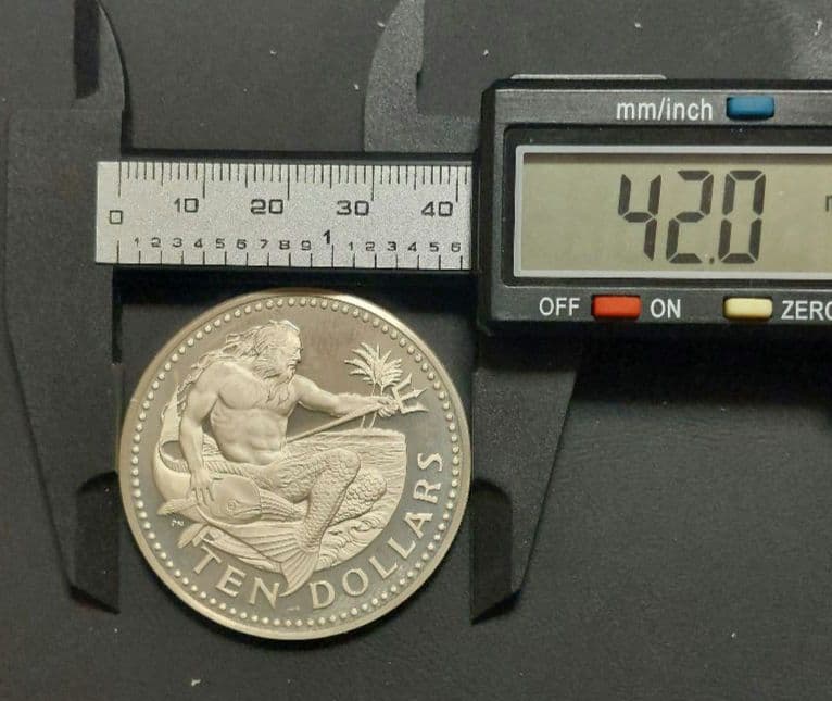 バルバドス 1973年 10ドル銀貨/白銅貨 2枚