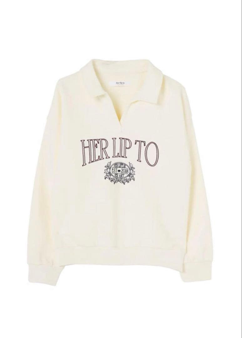 トップス herlipto Embroidery Polo Sweatshirt