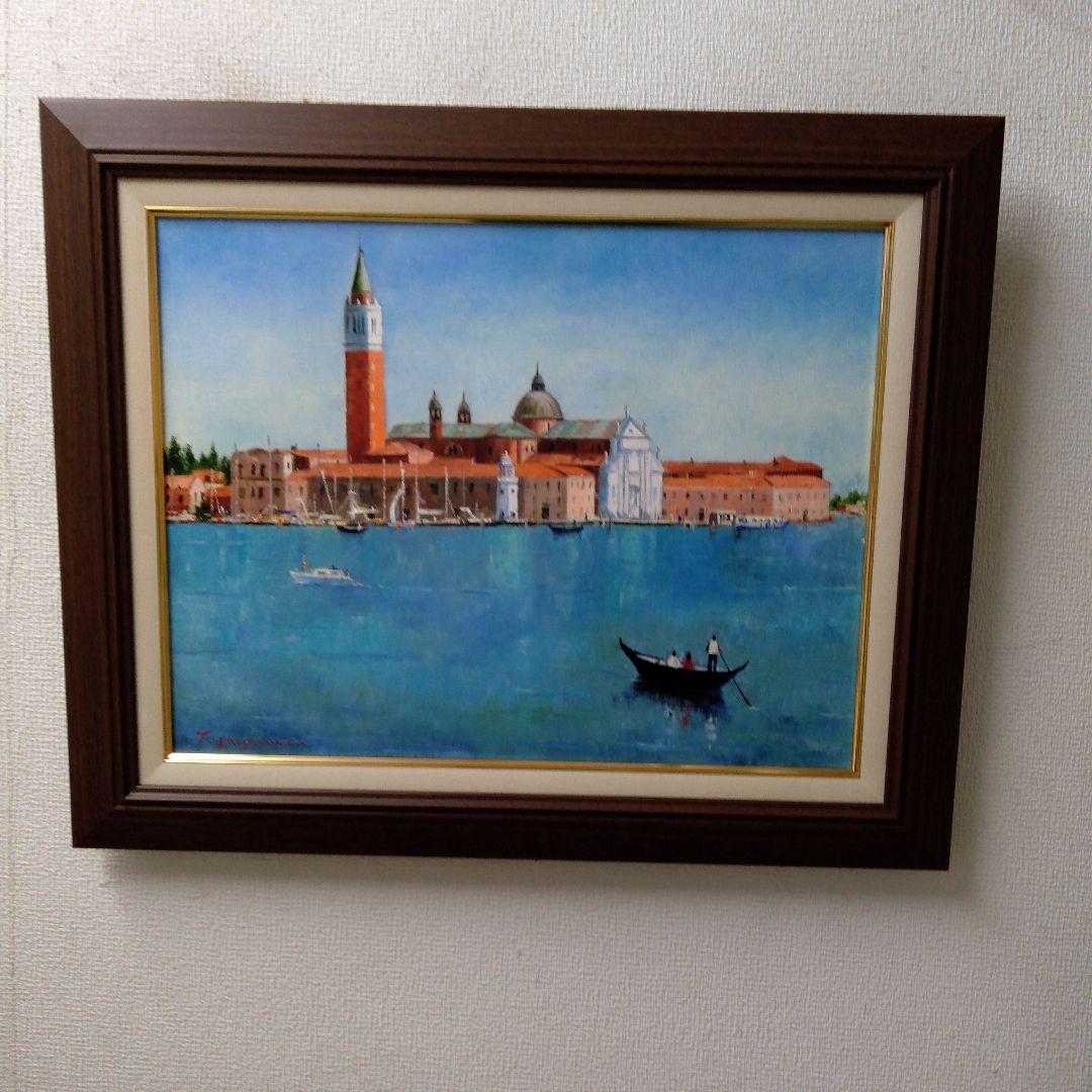 肉質油絵　横　P10　ベニス　梅沢民雄　額装仕上げ品