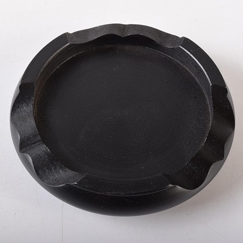 七宝焼　赤透明釉　四君子文　花瓶　唐木台付　共箱　M　R8361