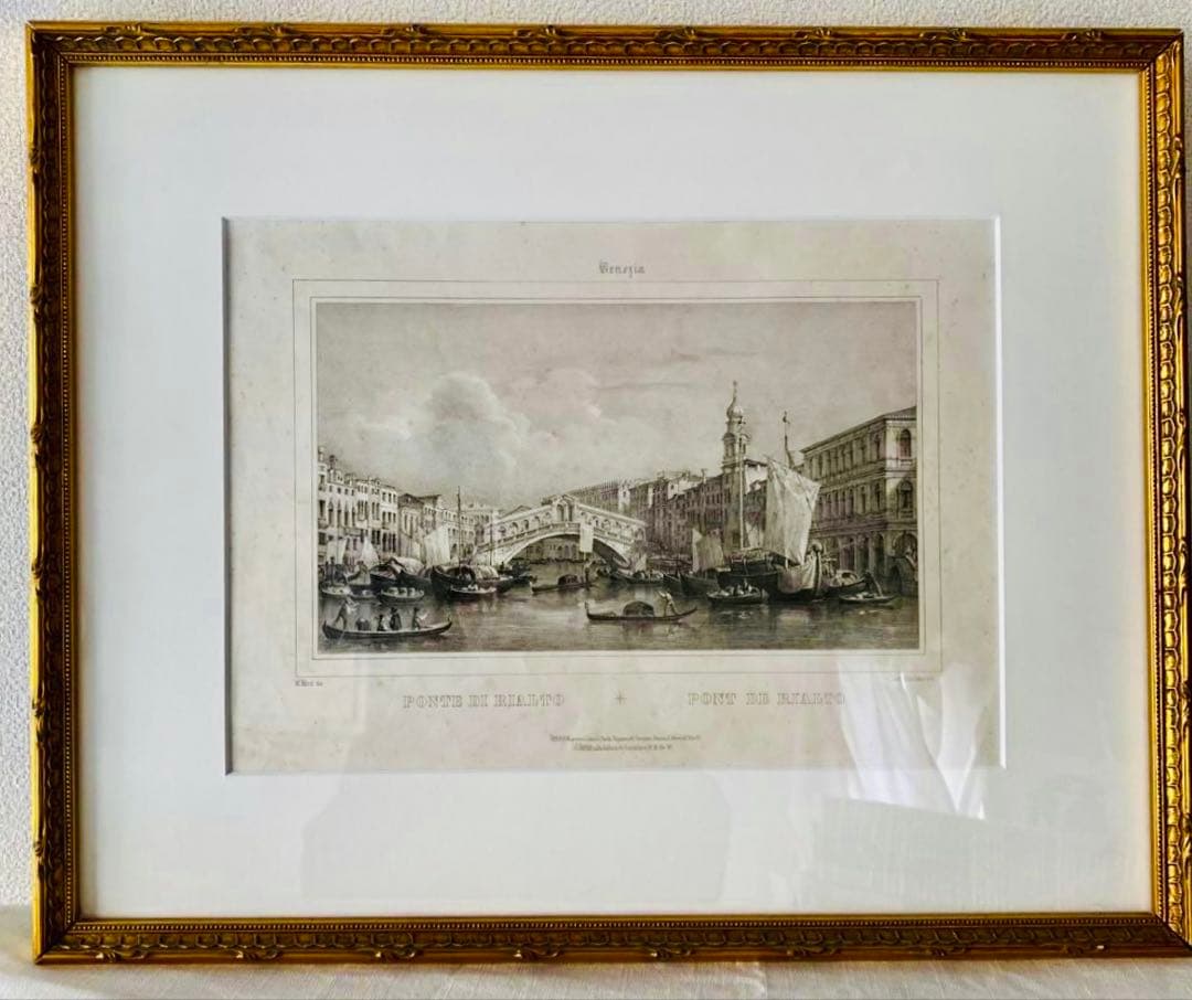 お正月特別価格❗️1800年後半　銅版　ベネチア　パリの高級アンティーク画廊で購入