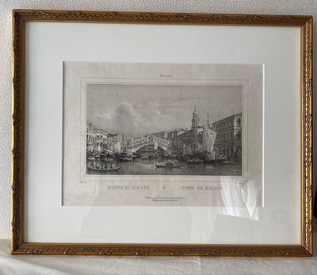 お正月特別価格❗️1800年後半　銅版　ベネチア　パリの高級アンティーク画廊で購入