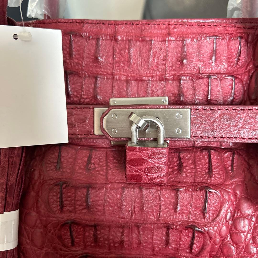 【新品・未使用・タグ付き】 RODANIA FIRMATO ワニ革 バッグレッド