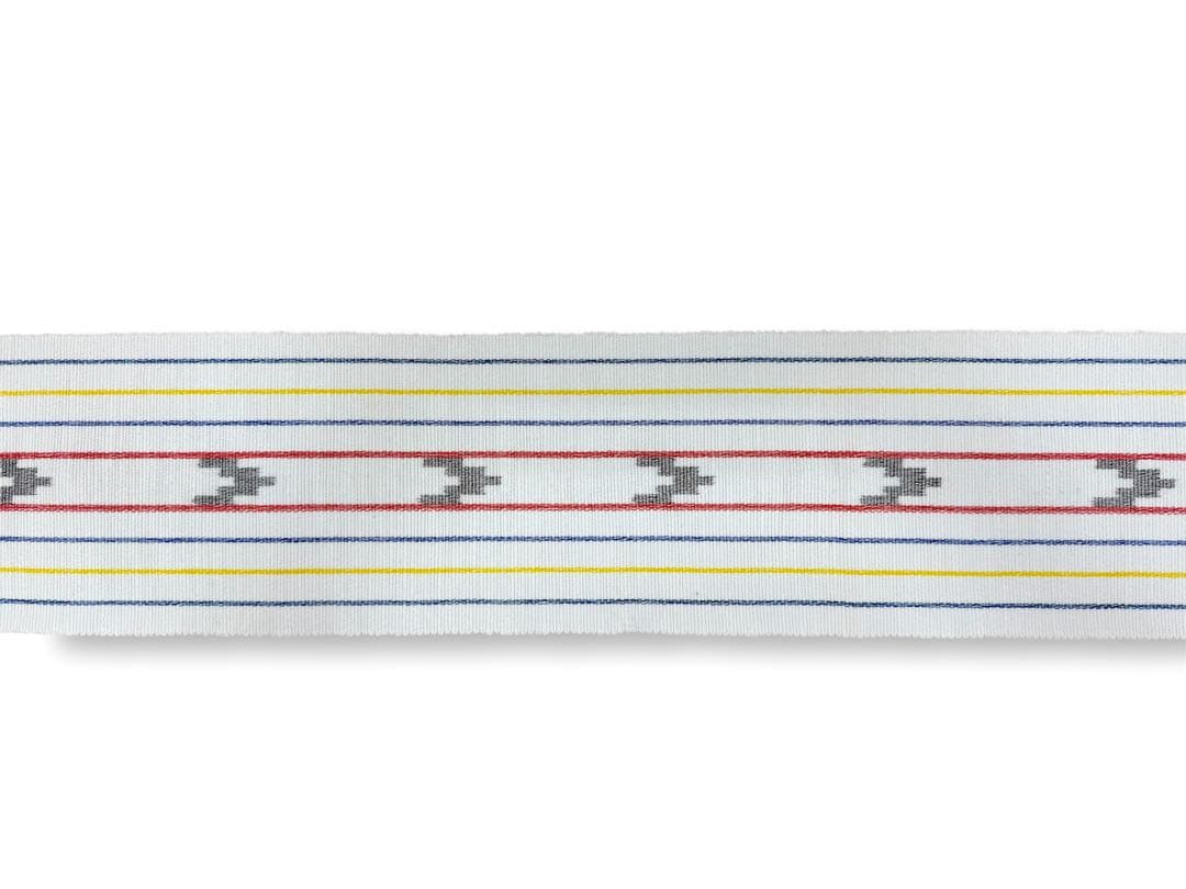 竺仙　半幅帯　手織り　琉球かすり　綿100%