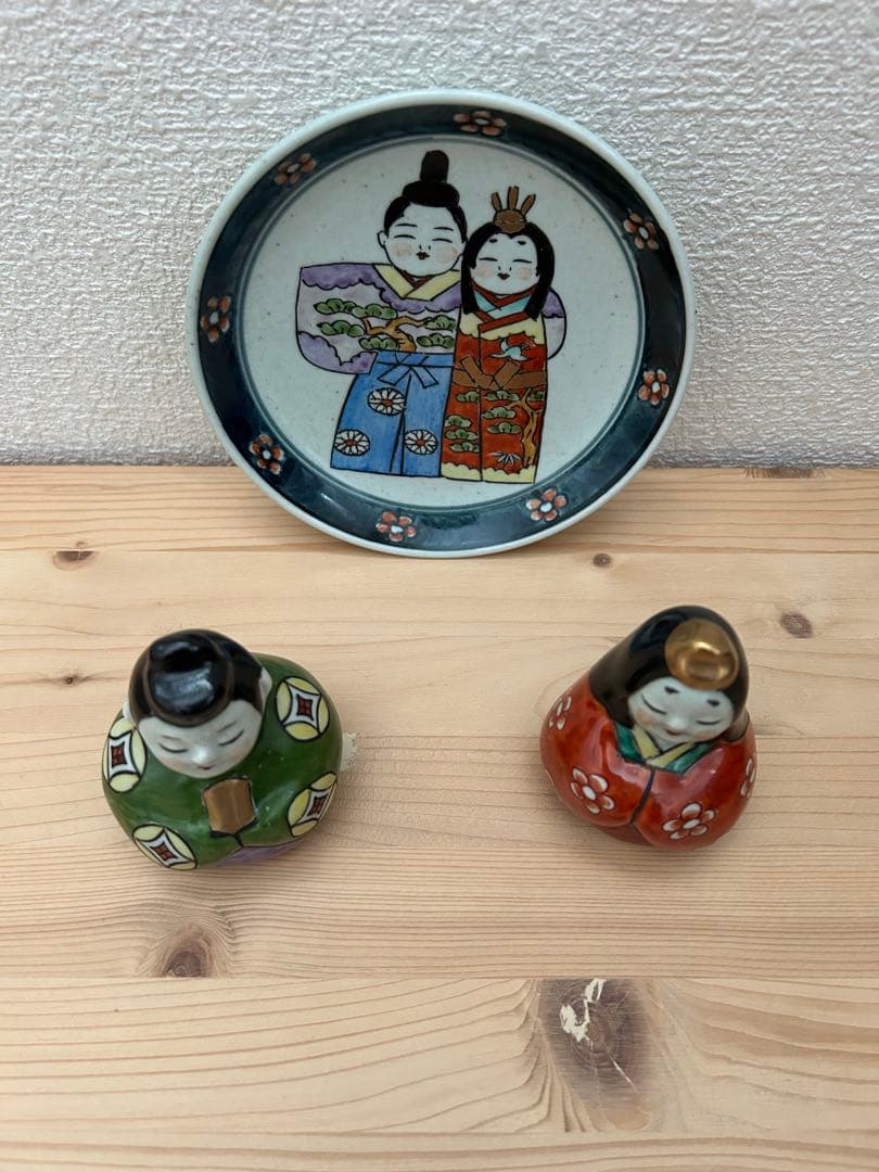 有田焼 円左エ門 雛人形 立雛 ペア 高さ約8cm｜陶器 ひな飾り 置物