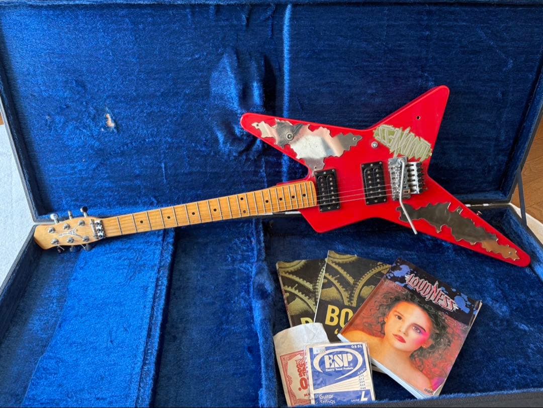 ZEP-IIエレキギター レッド/シルバー