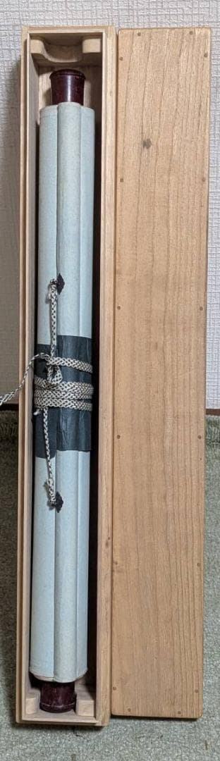 【真作】掛軸　西宮仙凌　瀑布図　大正期の破墨山水掛軸　合箱入　T72