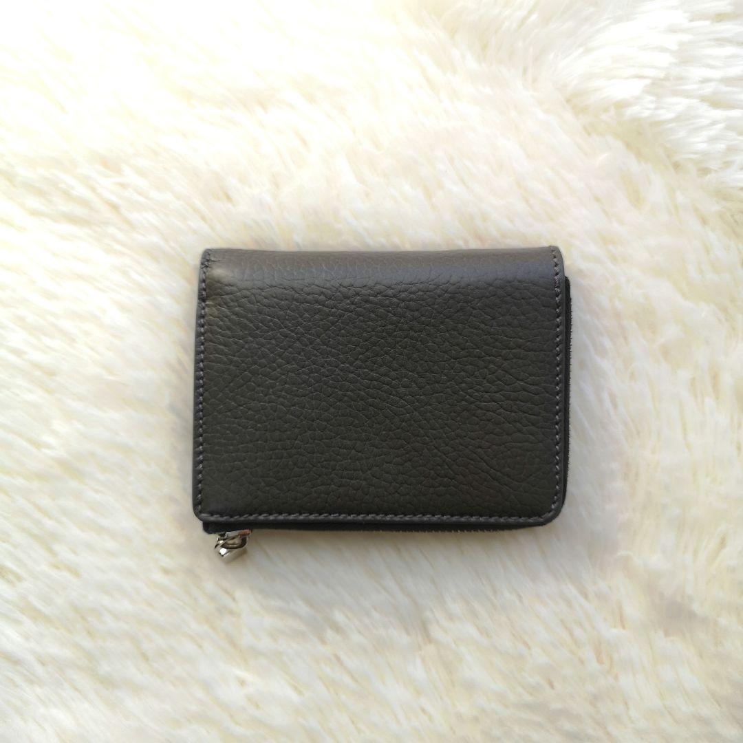 美品 HIROFU ソープラ ２つ折り財布 人気 グレー 付属品有り