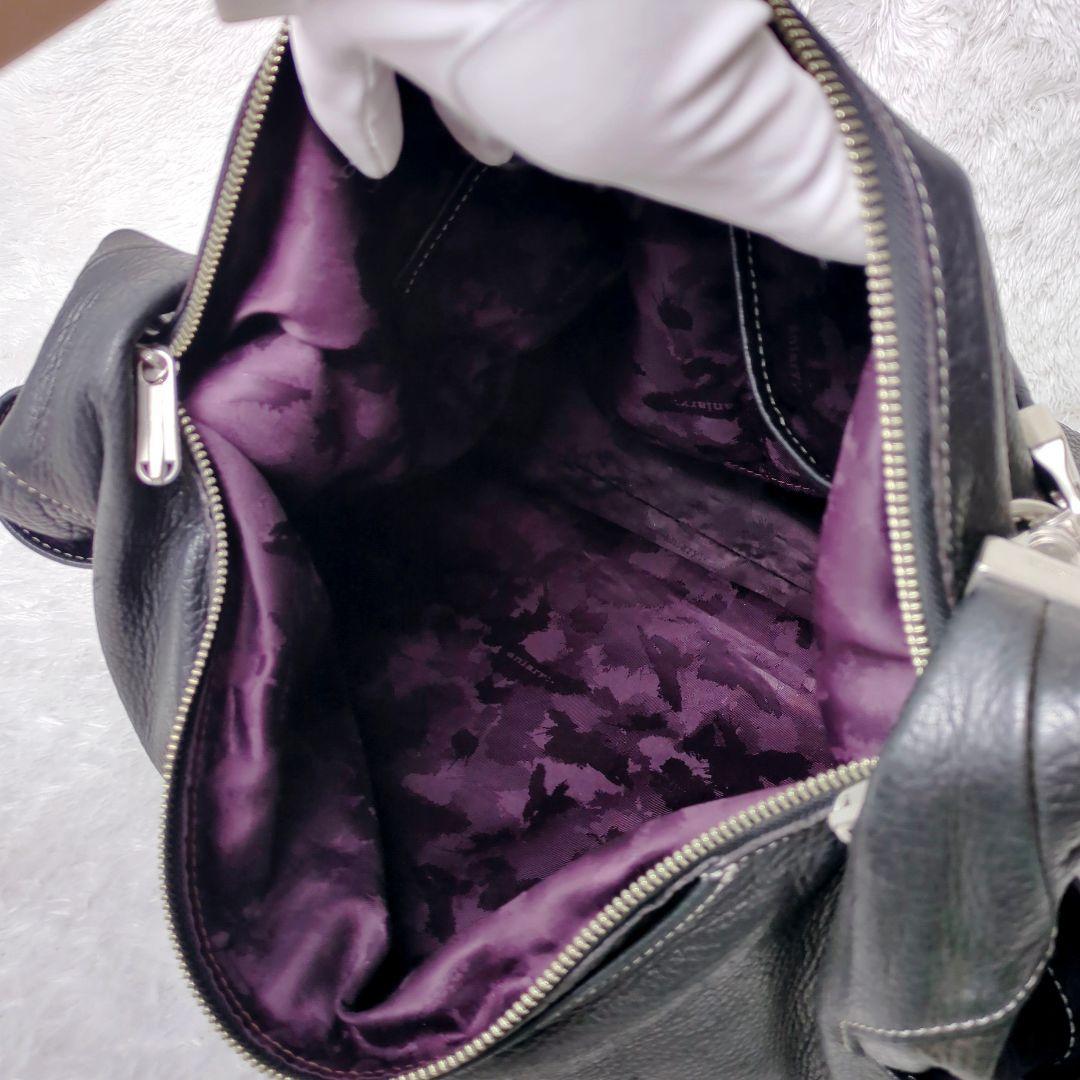 アニアリ aniary 2way ハーフムーン　トートバッグ レザー 黒 A4