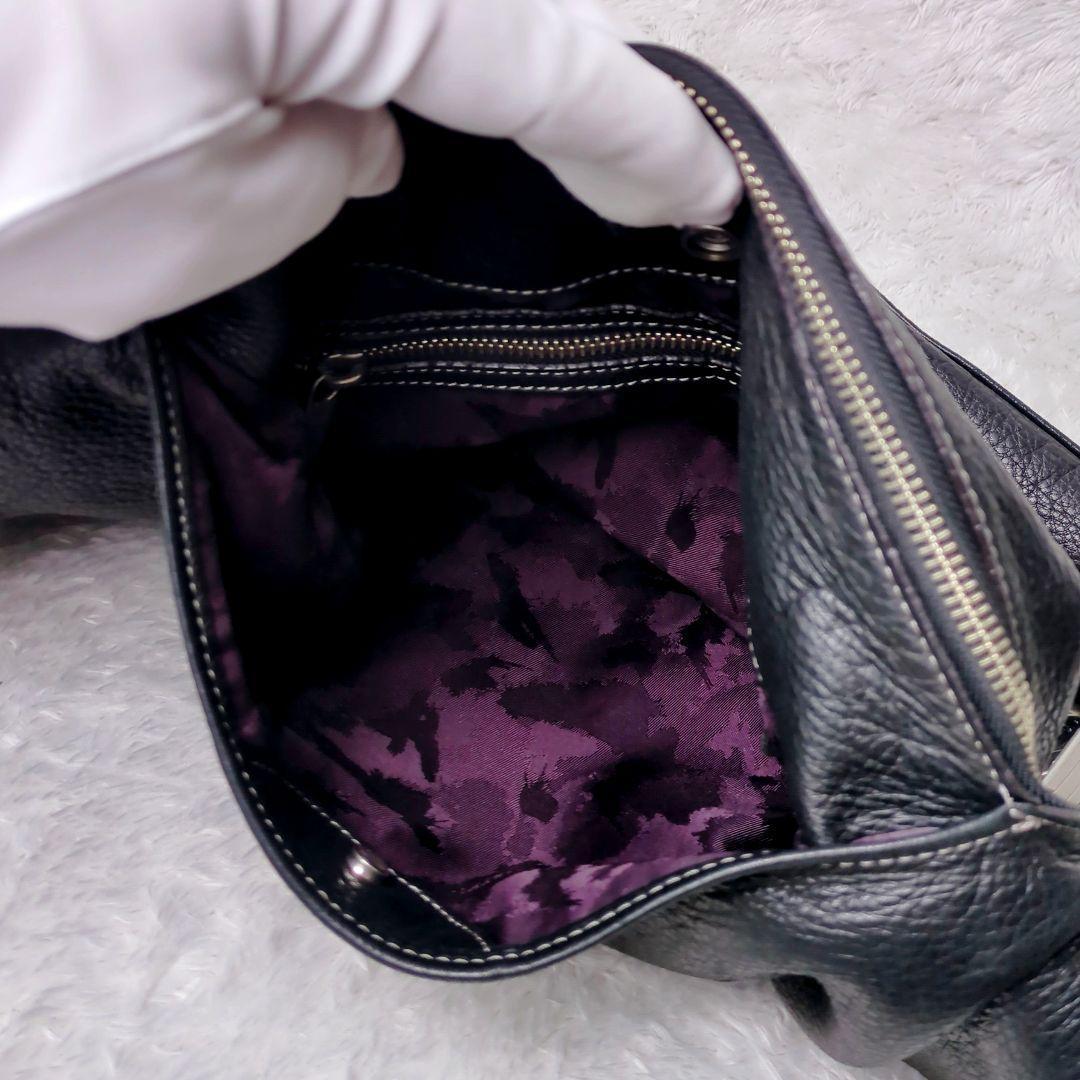 アニアリ aniary 2way ハーフムーン　トートバッグ レザー 黒 A4