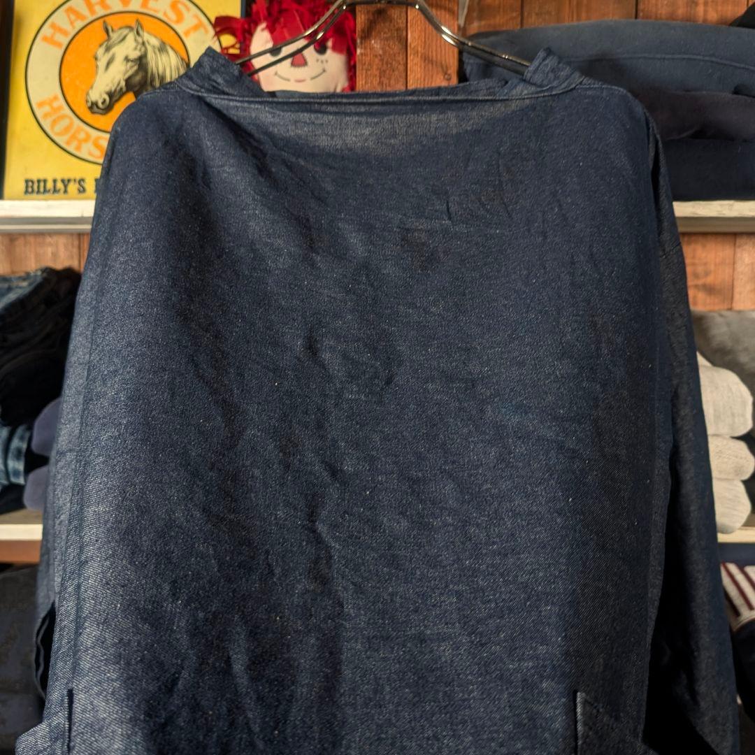 80s　ユーロヴィンテージ　フィッシャーマンスモック　インディゴデニム　ワイド