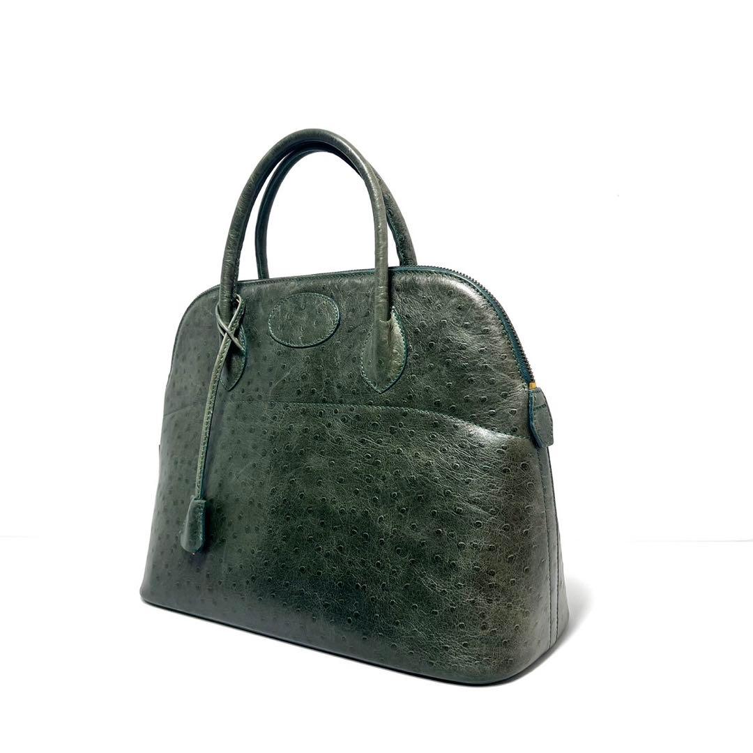 【美品】HIGH CLASS ハイクラス /オーストリッチ型押し/ハンドバッグ