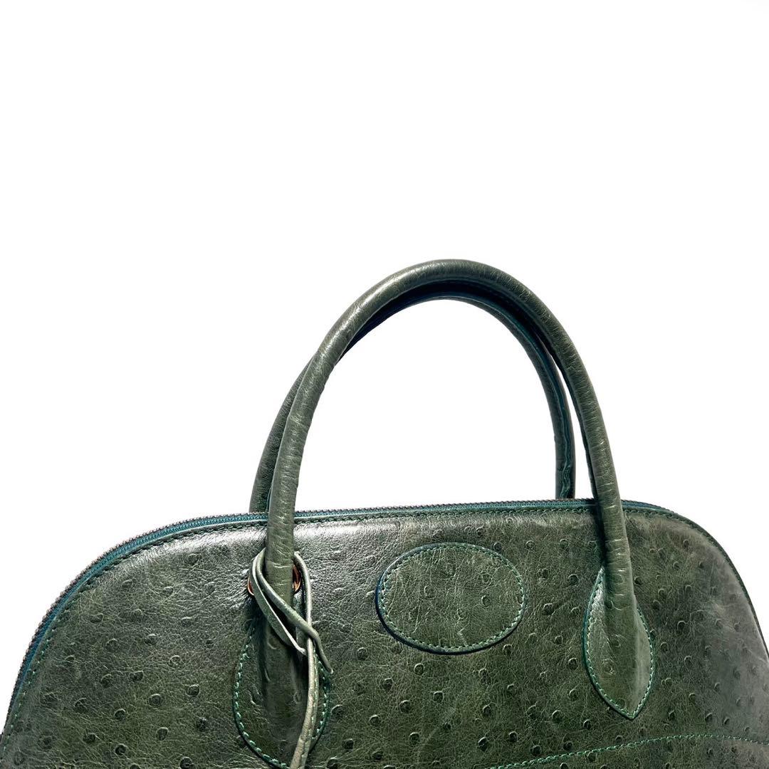 【美品】HIGH CLASS ハイクラス /オーストリッチ型押し/ハンドバッグ