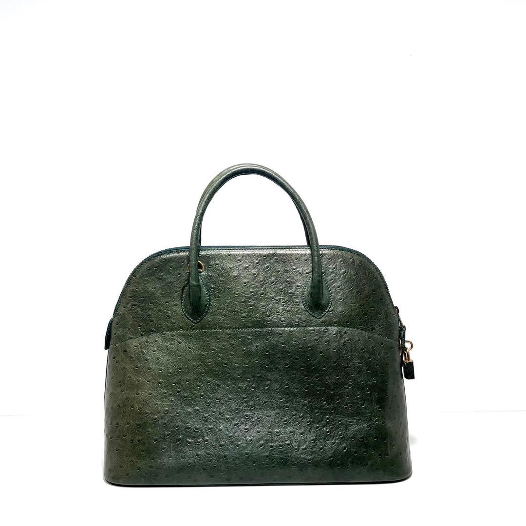 【美品】HIGH CLASS ハイクラス /オーストリッチ型押し/ハンドバッグ