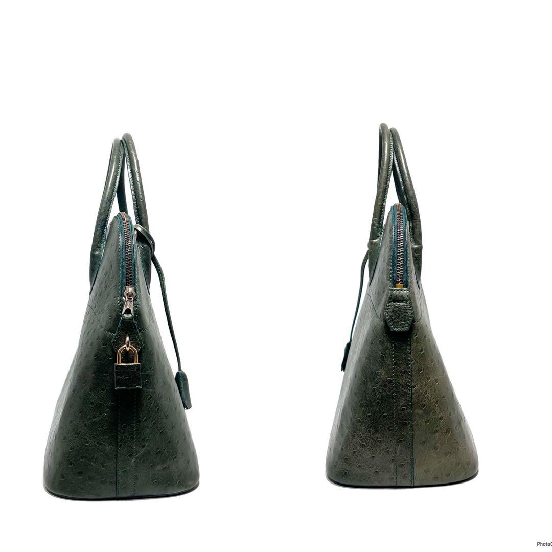 【美品】HIGH CLASS ハイクラス /オーストリッチ型押し/ハンドバッグ