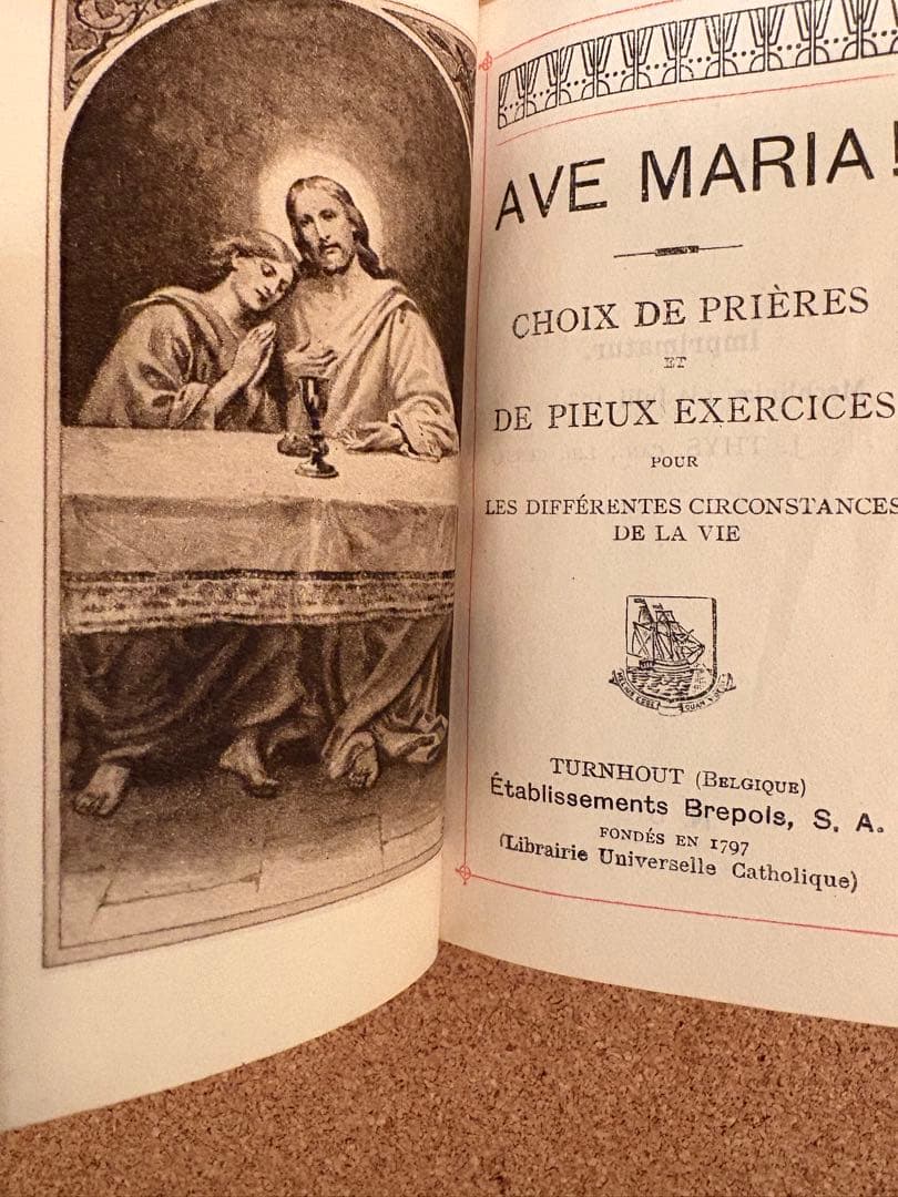 【希少】アンティーク聖書と聖母マリア レースのホーリーカードのセット