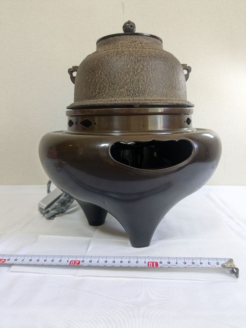 茶道具 野々田商店 電気風炉釜 政光 茶釜 共箱付き