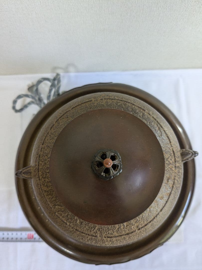 茶道具 野々田商店 電気風炉釜 政光 茶釜 共箱付き