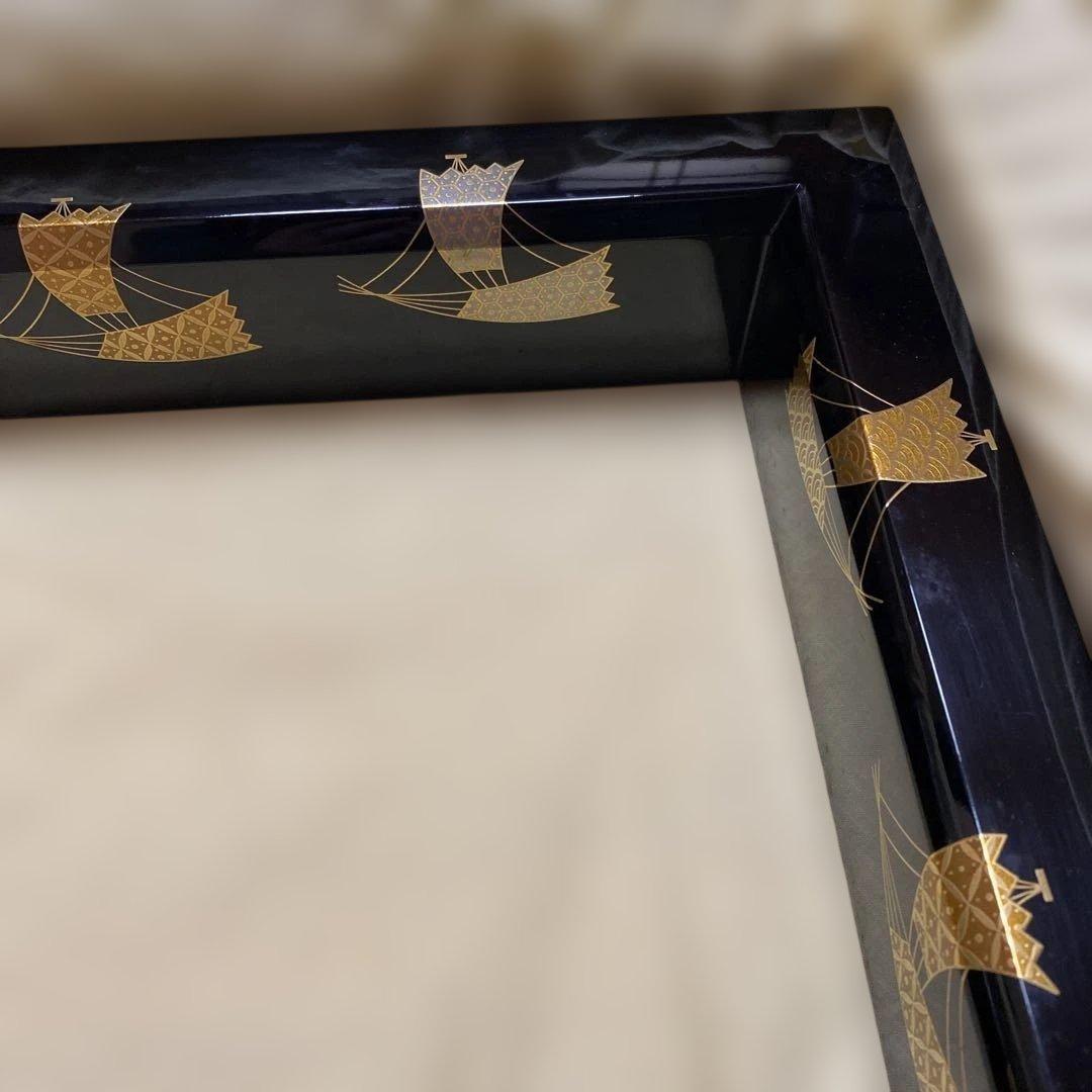 茶道具　蒔絵炉縁　村田宗覚　真塗