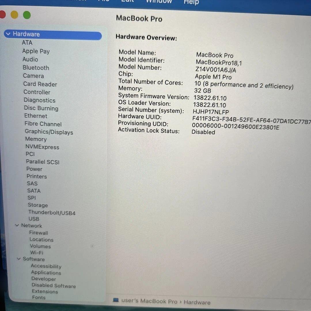 快速MacBook Pro M1 32GB 16core 500GB