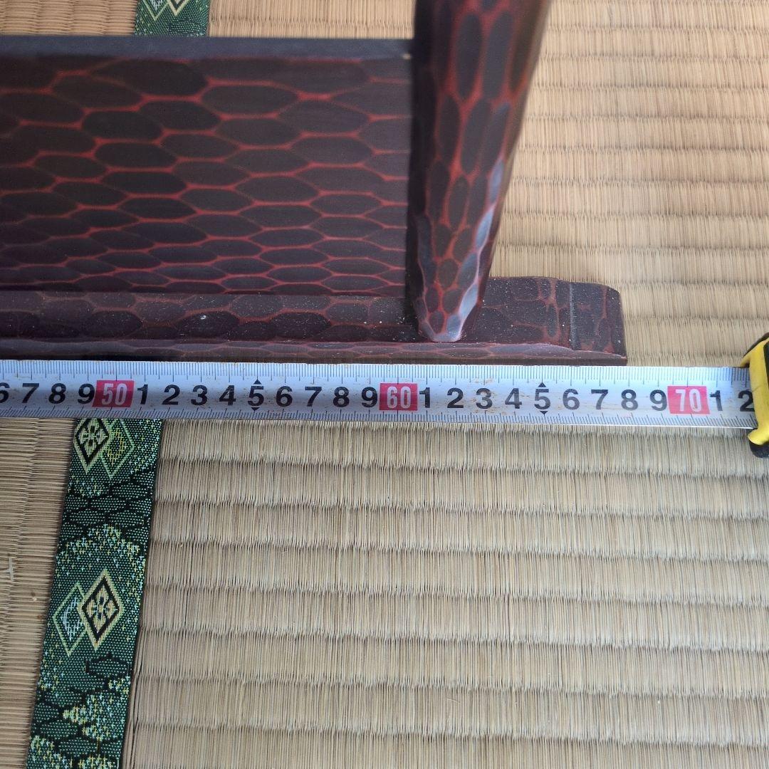 昭和レトロ 折りたたみ衣桁 鎌倉彫 木製 古民具 着物掛け ハンガーラック