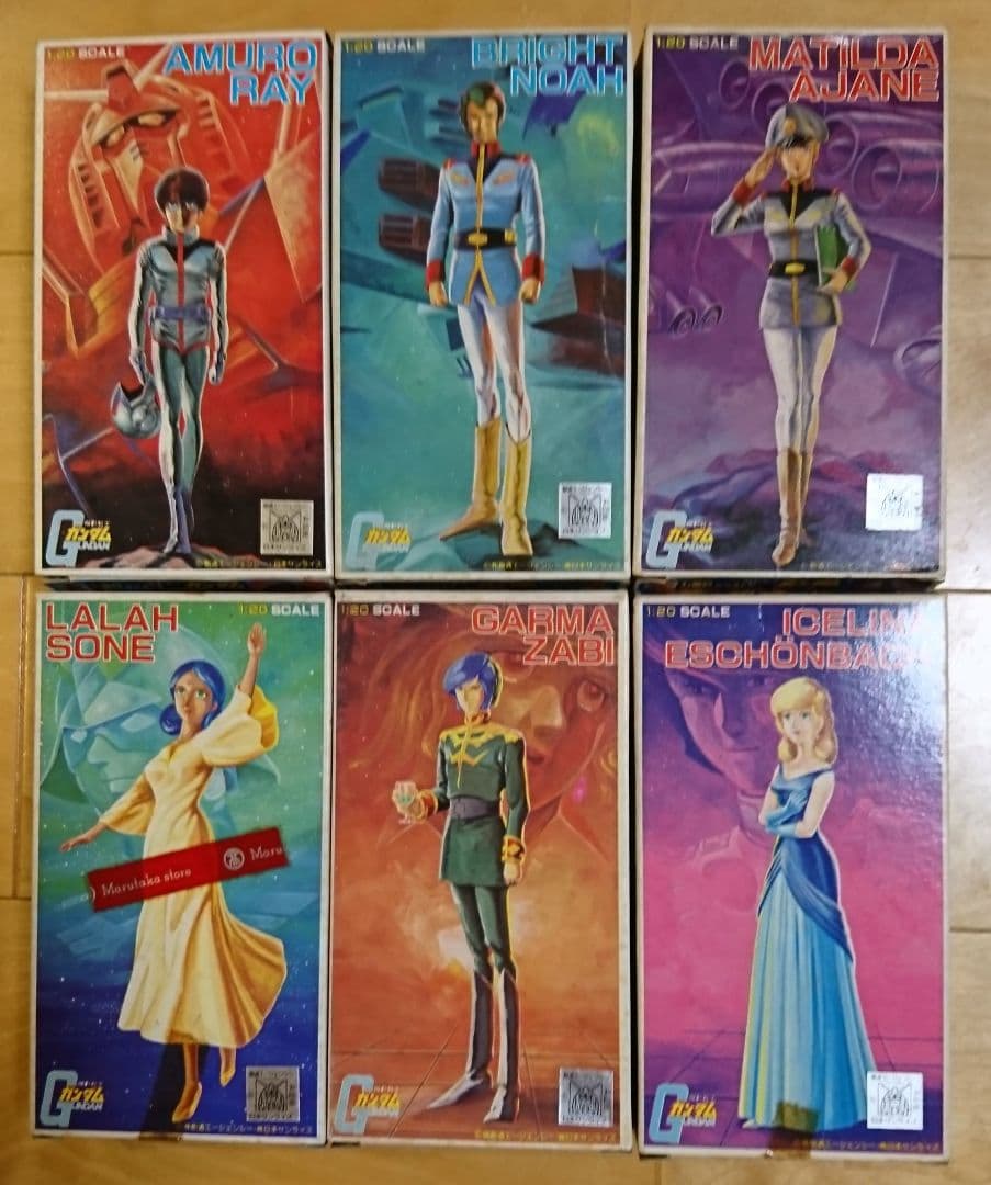 《機動戦士ガンダム》1/20キャラクターフィギュアモデル ６種類セット、未使用品
