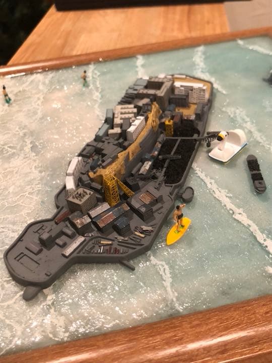 参考　蘇る軍艦島 軍艦島プラモ完成 ジオラマ