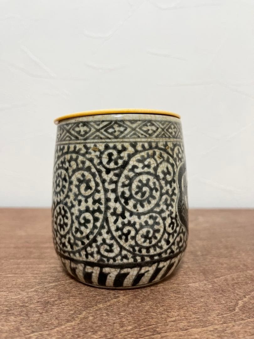 古平戸 中野焼 蓋物 龍唐草文 古美術 古道具 アンティーク ヴィンテージ 器