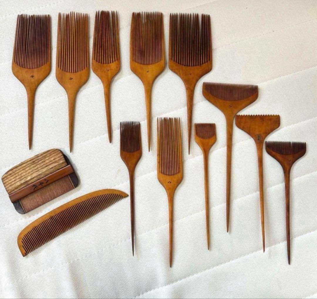 つげ櫛　アンティーク　まとめ売り　13点セット　伝統工芸　日本髪