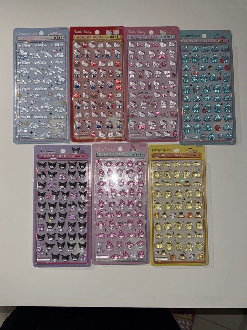 週末発送確実正規品　サンリオ ボンボンドロップミニ シール 7種セット