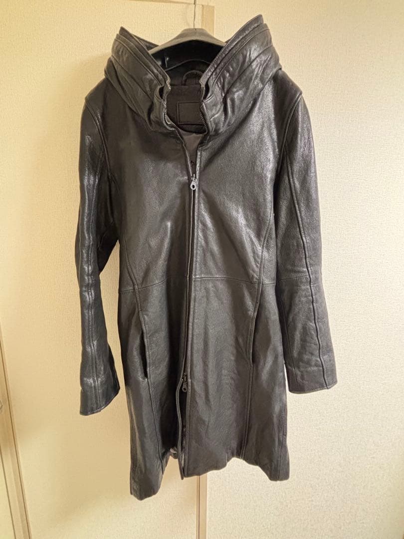 MIDAS レザー　ライダース　ロングジャケット　コート 黒