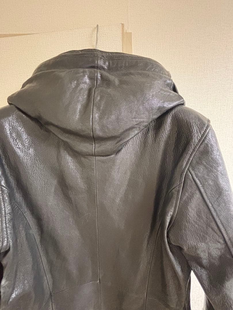 MIDAS レザー　ライダース　ロングジャケット　コート 黒