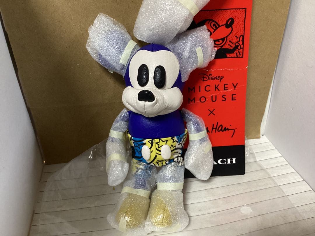 未使用保存袋タグ付きDisneyxCOACH ミッキーぬいぐるみ本物キーホルダー