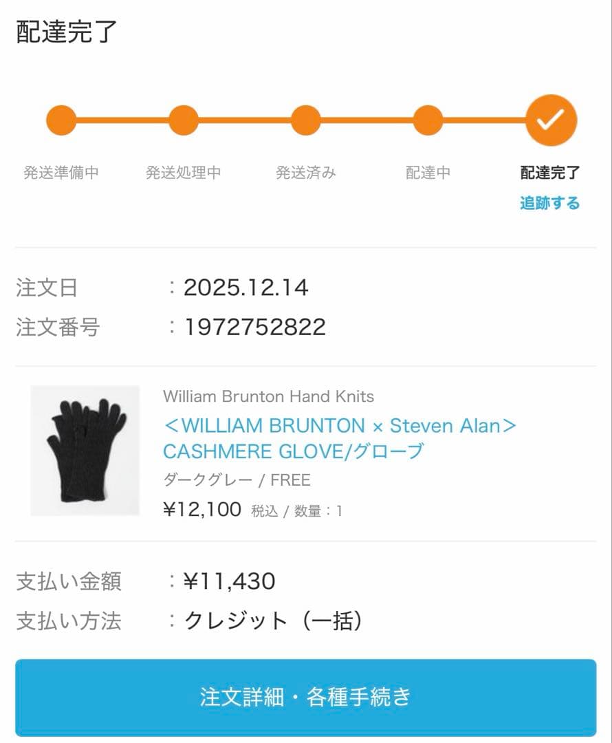 ＜WILLIAM BRUNTON × Steven Alan＞ グローブ