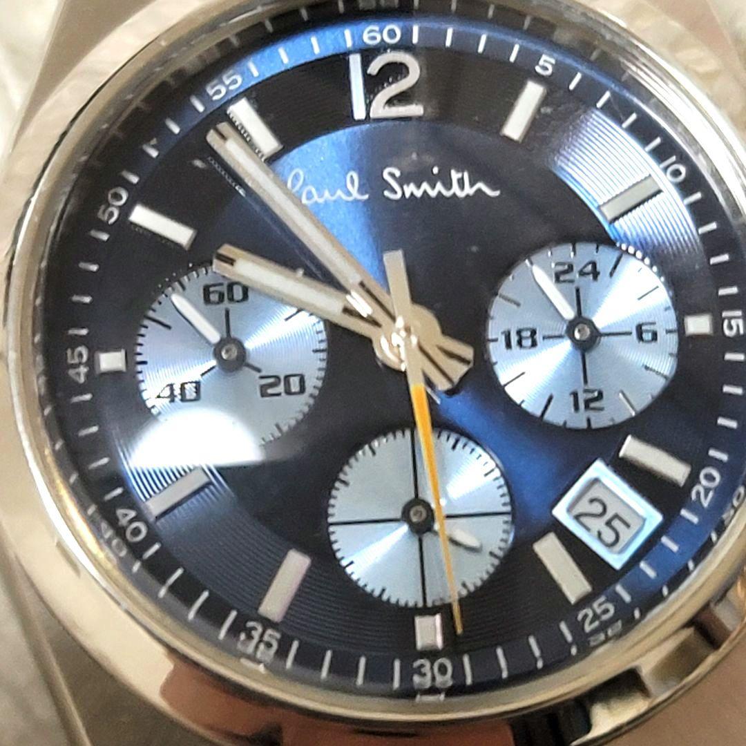 Paul Smith クロノグラフ 稼働品 ブルー シルバー 腕時計 時計