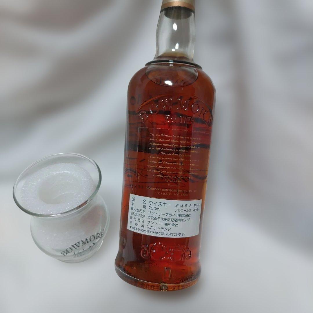 ボウモア　シングルモルトスコッチ　ウイスキー　12年　カモメラベル　グラス付き
