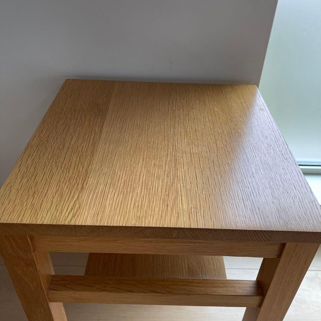 無印良品 オーク無垢材 サイドテーブル ベンチ スツール 椅子 チェア 台 棚