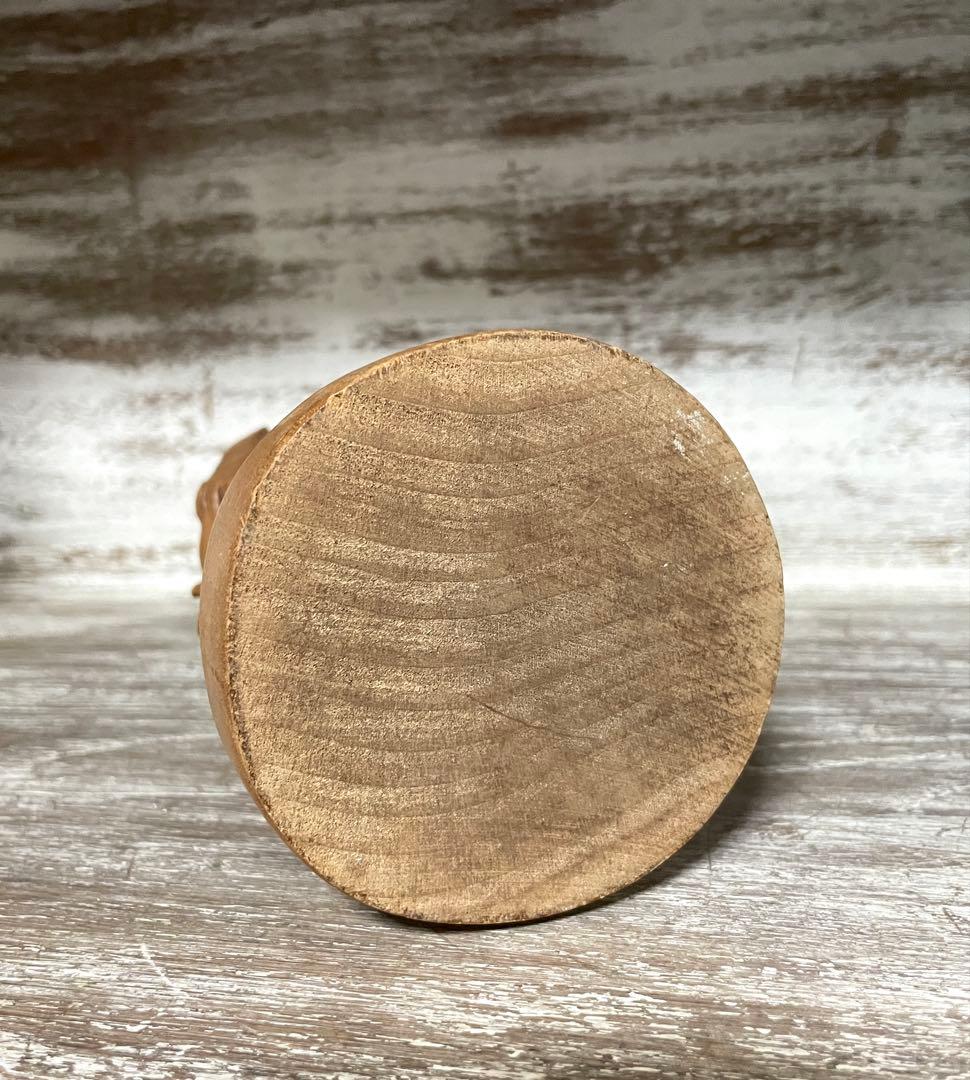 アンティーク 木彫り プレゼントを持った女の子 子犬 少女 木彫り人形 レトロ